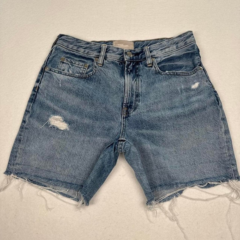 Everlane The Denim Short Women's 26 100% Organic Cotton Distressed Jean Cutoffs